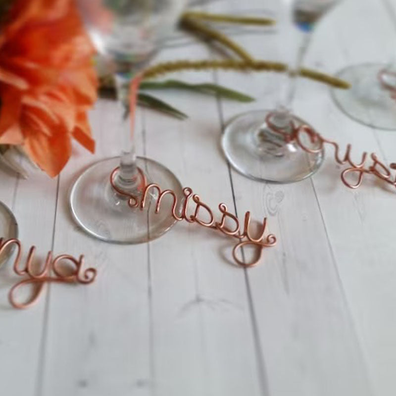 Wire Wine Charms - Rustic Wine Charms - Personalized Name Wine Charms - Custom Wine Charm - Champagne Charm - Wedding Gift