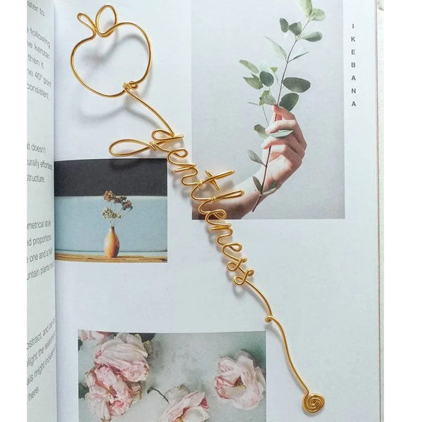 Apple Wire Name Bookmark, Grapes Bookmark