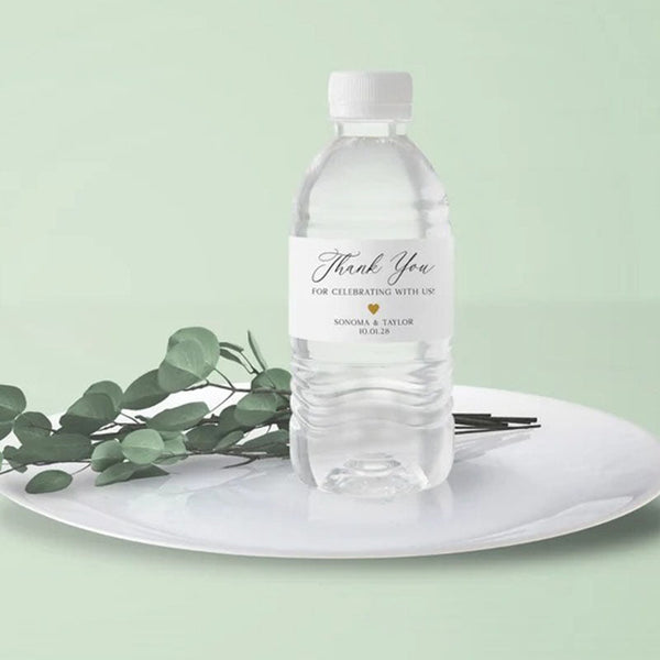 Wedding Water Bottle Label - Thank You Water Bottle Labels, Personalized Waterproof Label