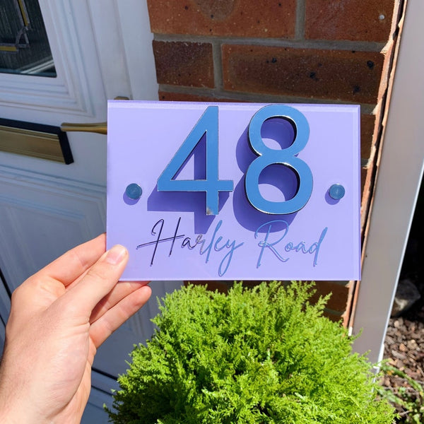 Pastel Coloured Gloss Door Number House Sign House Number Modern Design 3D House Number Personalised House Personalised Plaque Number Sign