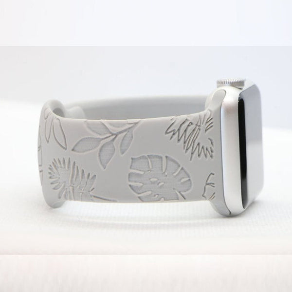 Leaves Engraved Silicone Apple Watch Band Strap