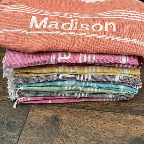 Personalized Beach Towel 70x40" MONOGRAMMED Turkish Towel Personalized Gifts