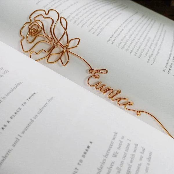 Rose Wire Name, Wire name, Personalized Gift, Rose Planner Decor  Bookmark