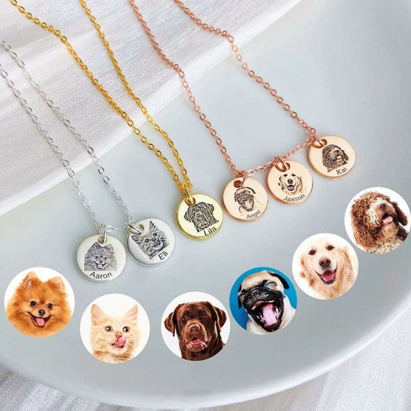 Personalized Gifts for Mom Dog Mom  Custom Dog Portrait Necklace Keychain  Personalized Pet Portrait Necklace Keychain