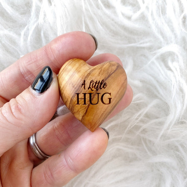 A Little Hug, Tiny Hug Token, Olive Wood, Isolation Gift, Missing You Gift