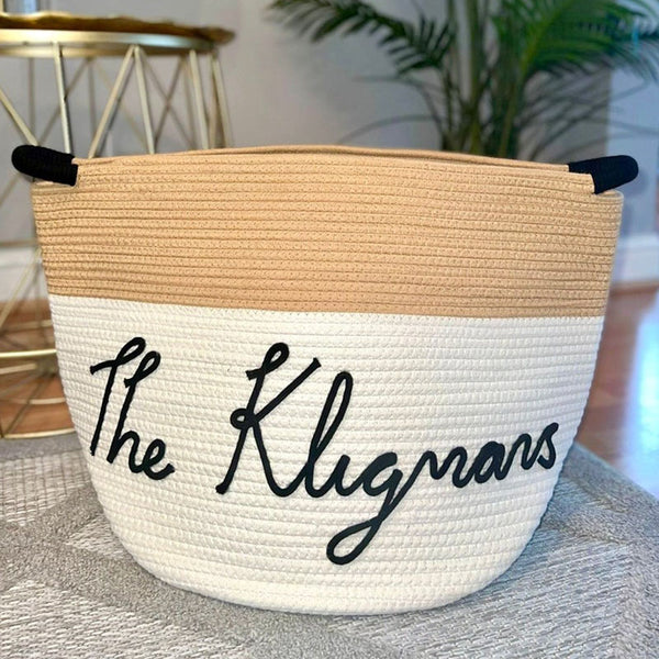 Cotton Woven Rope Personalized Baskets Customized Baby Shower Gift Package Boxes Baskets