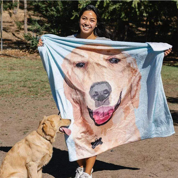 Photo Blanket Dog Blanket Pet Memorial Gifts Custom Printed Blanket