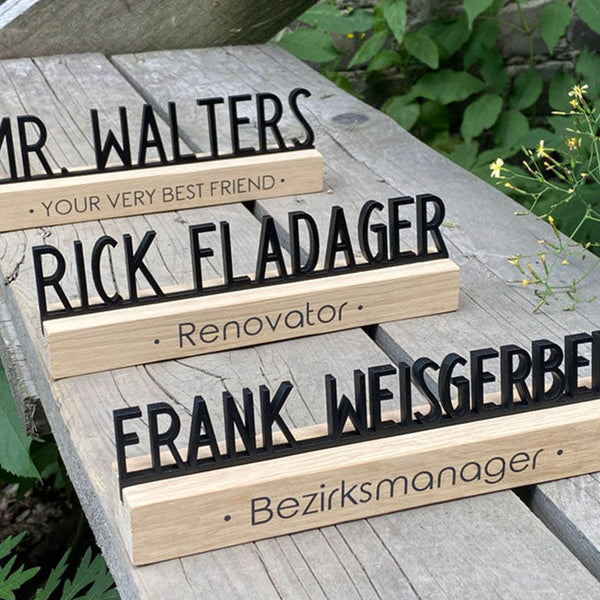 Desk name plate wood, Wood name plate for desk, Office Desk Sign, Name Plate