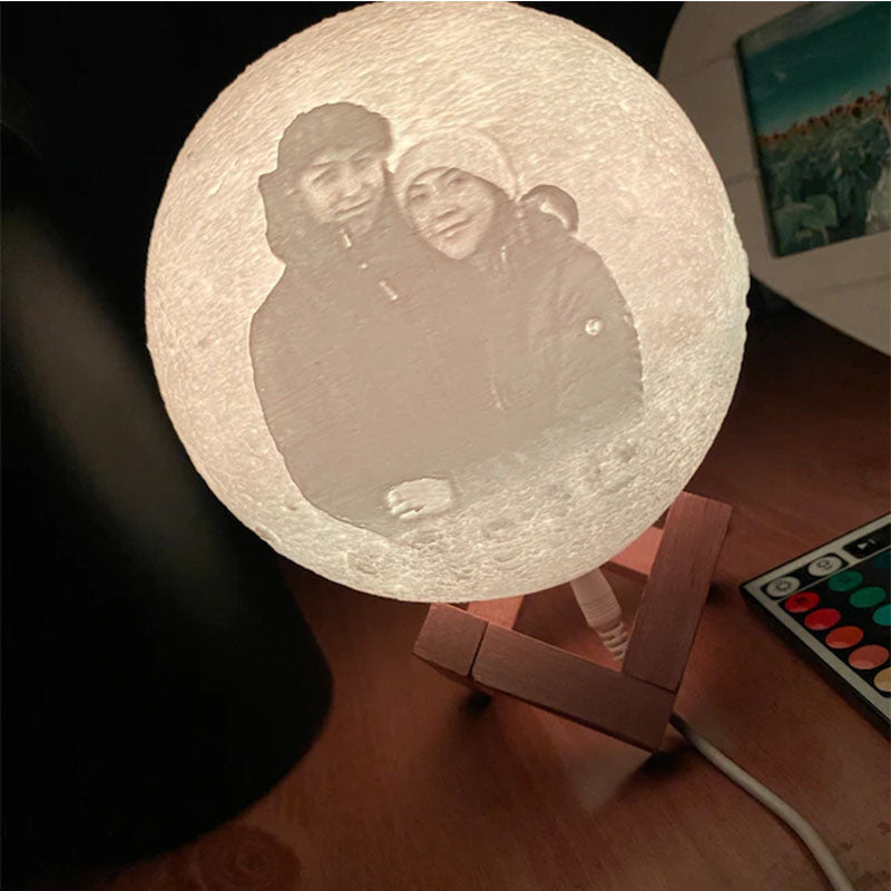 Personalization Luna Moon Lamp Night Light 3D Print Moonlight LED Dimmable Touch/Pat/Remote Switch Rechargeable