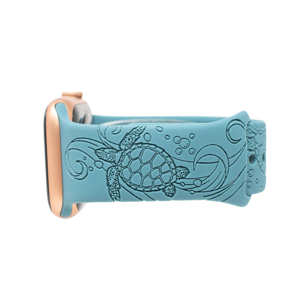 Sea Turtle Watch Band, Laser Engraved, Beach Vibes Smart Watch