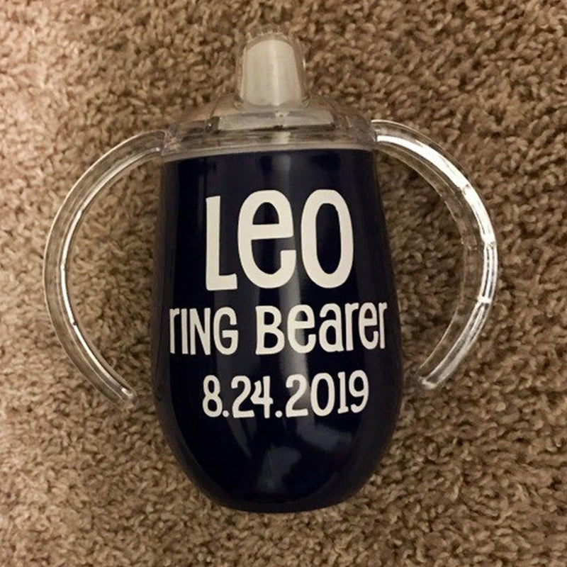 Ring Bearer Sippy Cup Personalized / Wedding/ Stainless Steel Toddler