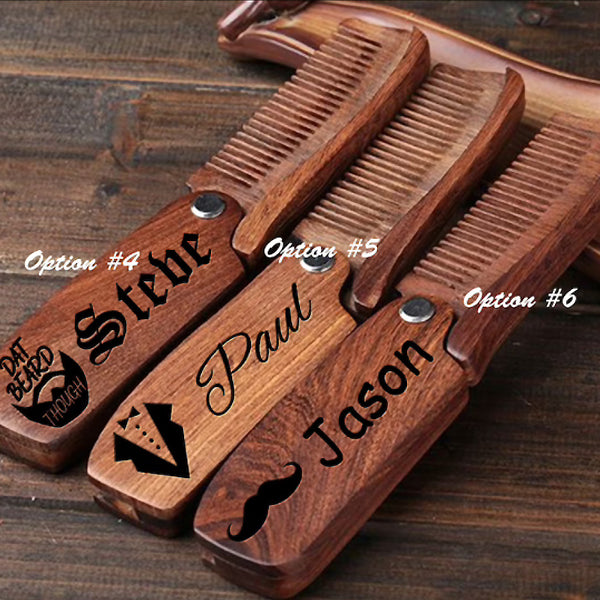 Custom Engraved Beard Comb,Groomsmen Gift Idea, Anniversary or Birthday, Mens Gift