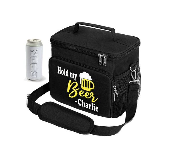 Hold My Beer Cooler Bag, Personalized Beer Cooler Bag, Insulated Lunch Bag for Men, Gift for Dad