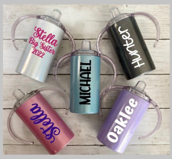 12oz Personalized Sippy Cup, Stainless Steel Toddler Cup