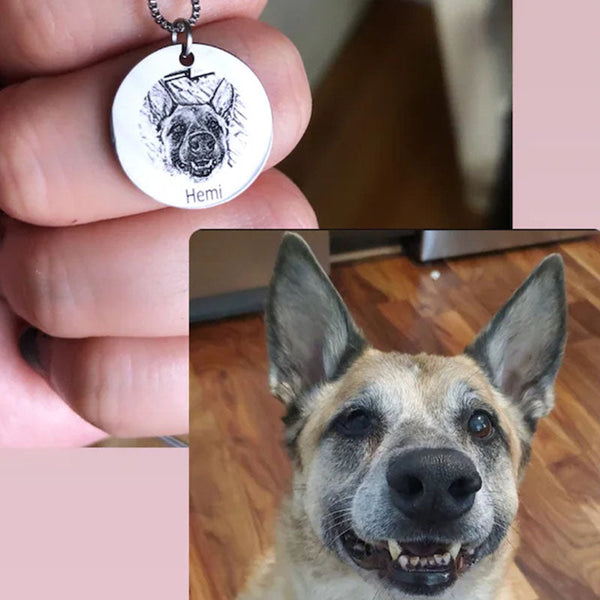 Personalized Gifts for Mom Dog Mom  Custom Dog Portrait Necklace Keychain  Personalized Pet Portrait Necklace Keychain