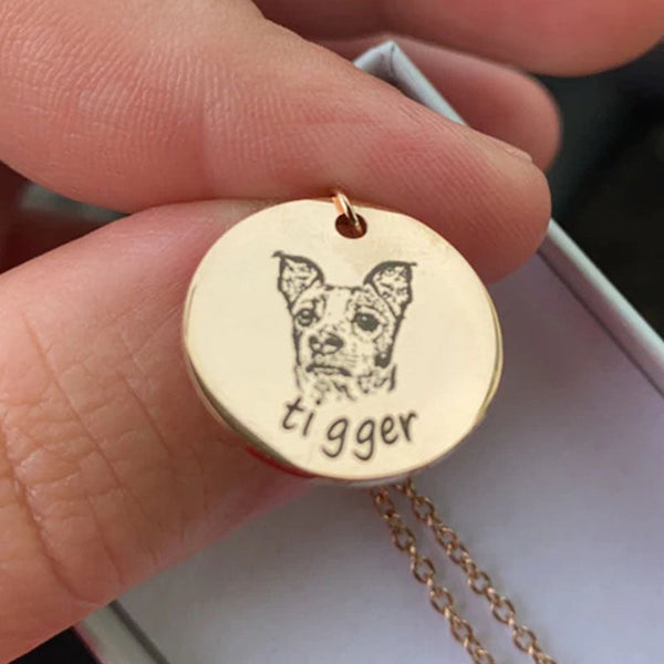 Personalized Gifts for Mom Dog Mom  Custom Dog Portrait Necklace Keychain  Personalized Pet Portrait Necklace Keychain