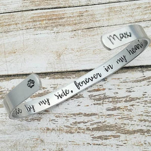 Once By My Side, Forever In My Heart Bracelet, Personalized Memorial Bracelet, Pet Memorial Jewelry, Lost Pet Gift, Pet Lover