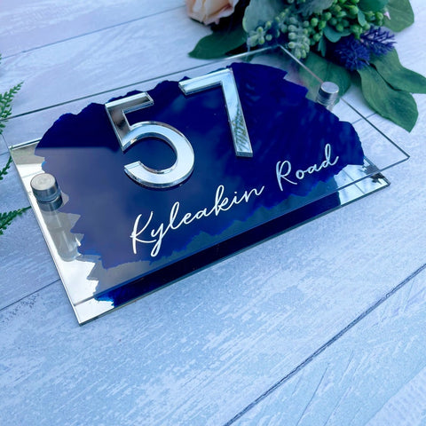 House Sign, mirror door number plaque Acrylic House Sign, House Number Sign