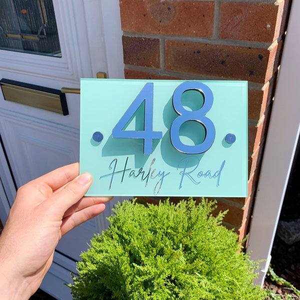 Pastel Coloured Gloss Door Number House Sign House Number Modern Design 3D House Number Personalised House Personalised Plaque Number Sign