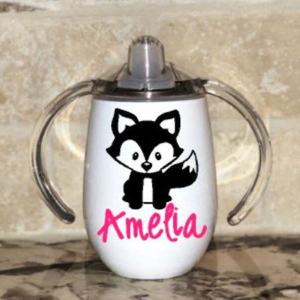 Baby Fox Sippy Cup Personalized with Name / Stainless Steel Toddler Cup / Birthday Gift