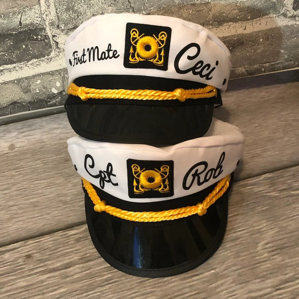 Nautical Captain's Hat, Gift for New Boat Owner, Captain Hat, First Mate Hat, Skipper