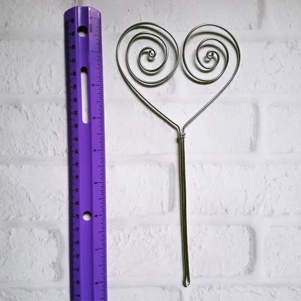 Wire Picture Holder Cake Topper - Rustic Cake Topper - Photo Holder Cake Topper - Heart Cake Topper - Wedding Cake Topper