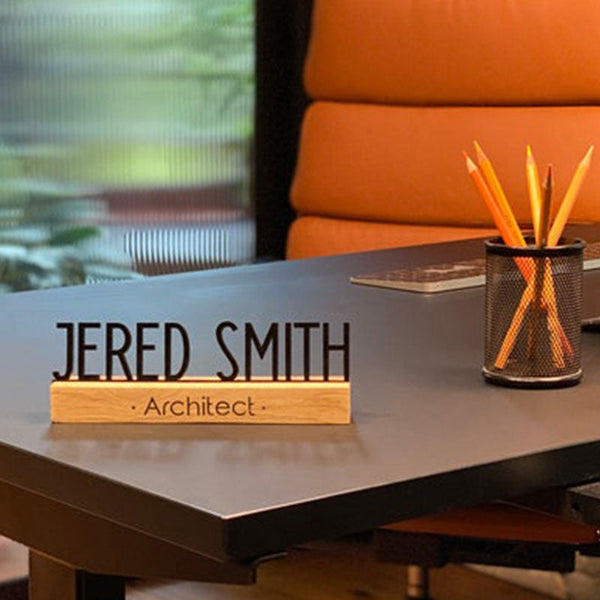 Desk name plate wood, Wood name plate for desk, Office Desk Sign, Name Plate