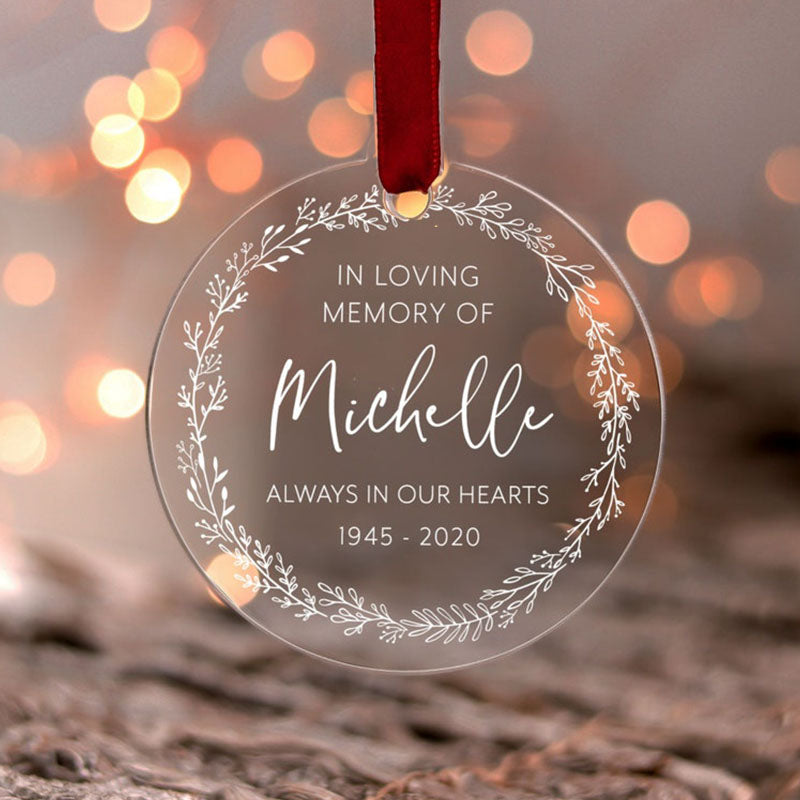 Christmas Memorial Ornament Gift, In Loving Memory Custom Christ