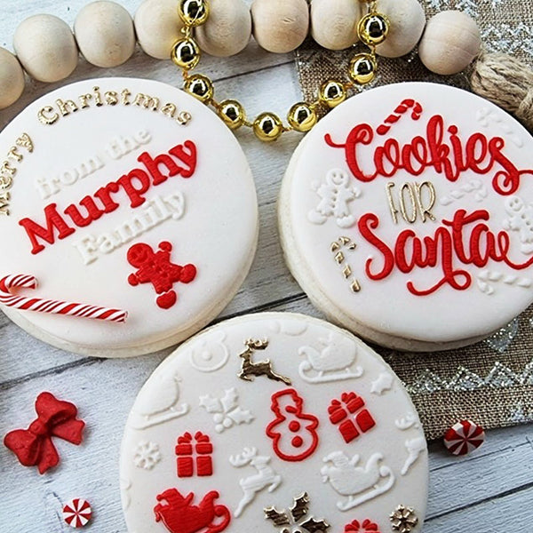 Personalized Christmas Cookie Stamp, Custom Embosser Fondant Stamp