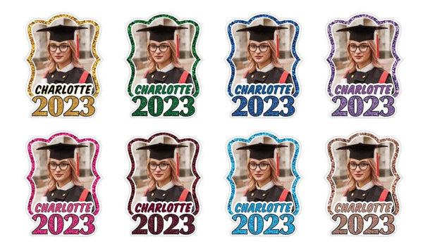 Custom Face Fans With Wooden Handle, Graduation Head, Graduation Face Fans, Class of 2024 Head Fans, Graduation Faces on a Stick