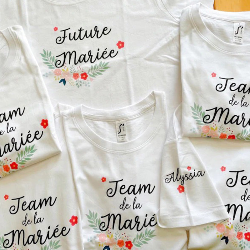 T-shirt Evjf, Team of The Bride - The Bride - Bachelorette Party - Team of The Bride