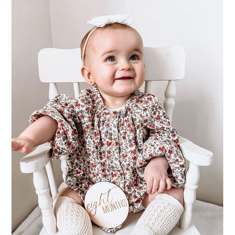 Round Wooden Monthly Milestone for Baby Photos