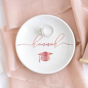 Graduation Jewelry Dish / Graduation Gift for Her / Personalized Trinket Dish