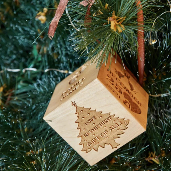 Personalized Wooden Christmas Tree Ornaments, Babys First Christmas Ornament