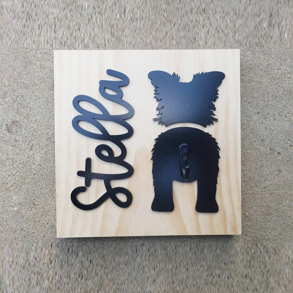 Custom Dog Leash Holder | Personalized Breed Dog Leash Holder | Dog Butt Leash Holder | Wooden Dog Leash Holder