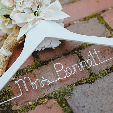 Wedding Hanger, Bride Hanger, Personalized Hanger, Bridal Hanger,Custom Wire Hanger, Mrs Name Hanger