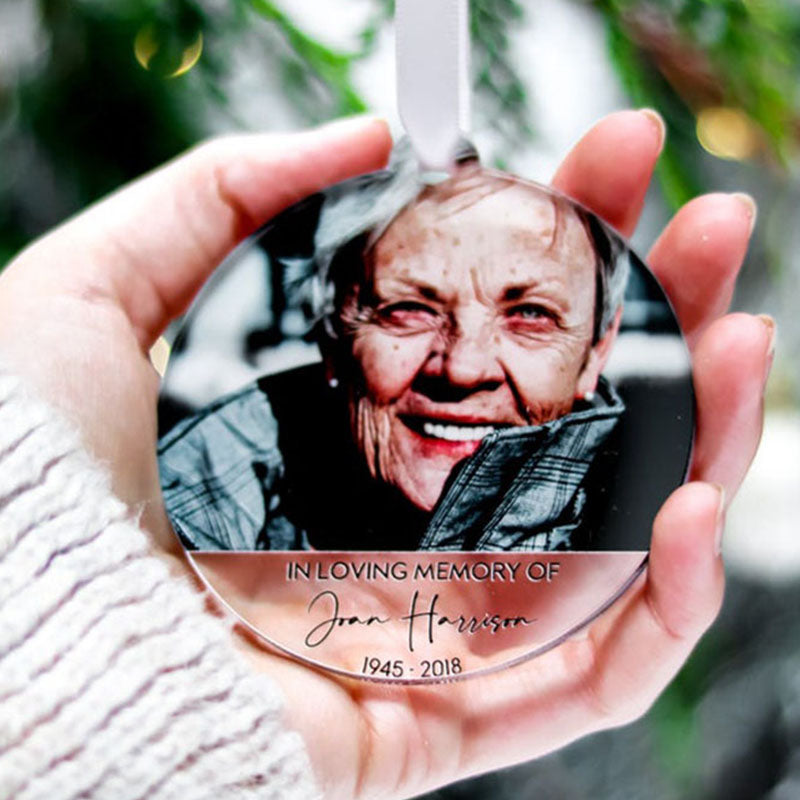 Memorial Photo Gift Christmas Ornament, In Loving Memory