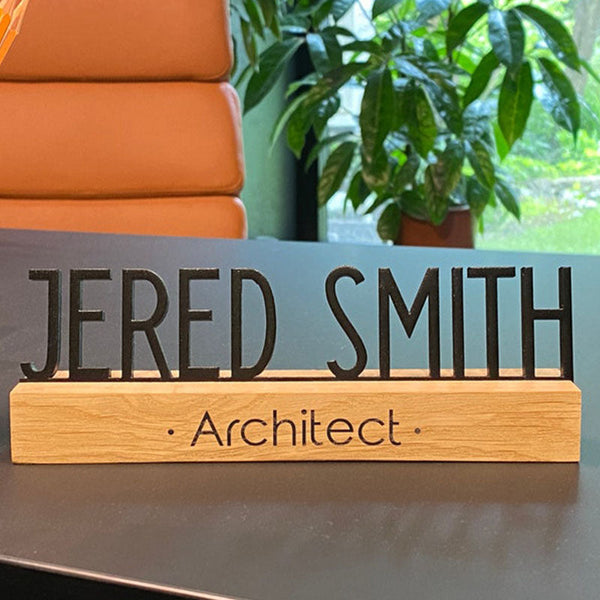 Desk name plate wood, Wood name plate for desk, Office Desk Sign, Name Plate