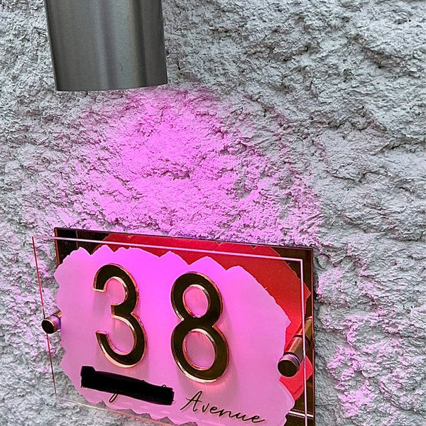 House Sign, mirror door number plaque Acrylic House Sign, House Number Sign