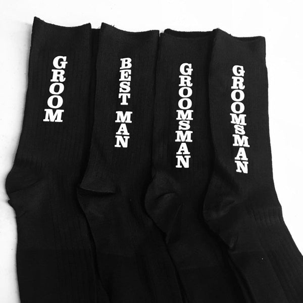 Printed Wedding Party Socks - Groom Socks, Best Man Socks, Groomsman Socks, Groomsmen Socks