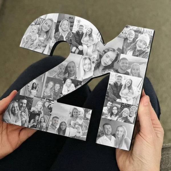 Freestanding Double Photo Number, Photo Collage, Birthday Gift, Photo Gift, Photo letter, Personalised gift