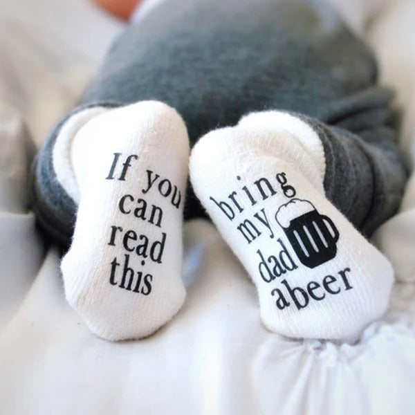 Unisex Baby Shower Gift, If you Can Read This Bring my Mom a Coffee, Baby Socks, Mothers Day Gift