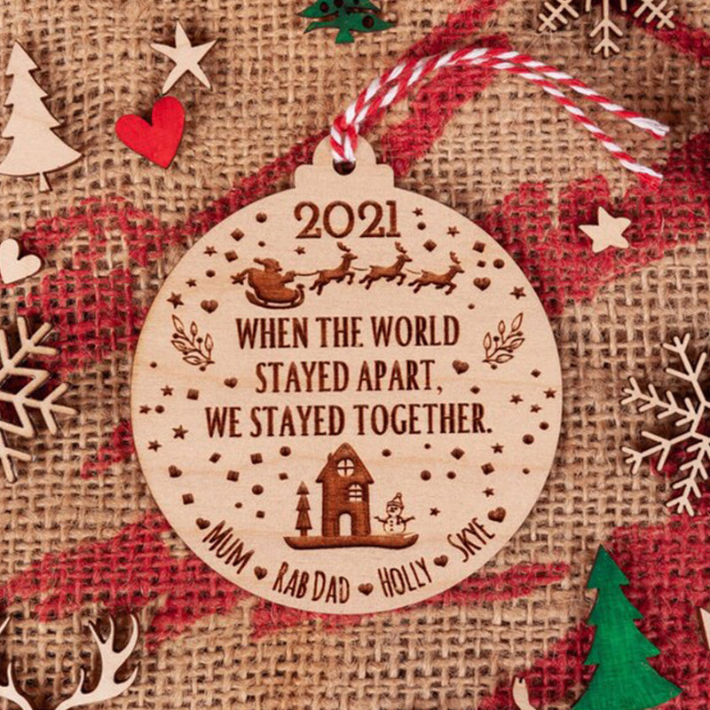 Personalised 2021 Lockdown Bauble, Christmas Tree Decoration