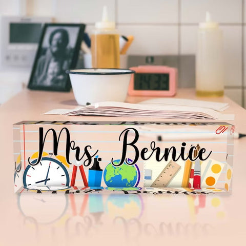 Custom Desk Name Plate Plaque, Teacher Appreciation Gift