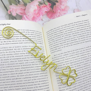 Four Leaf Clover Bookmark A Personalized Wire Name