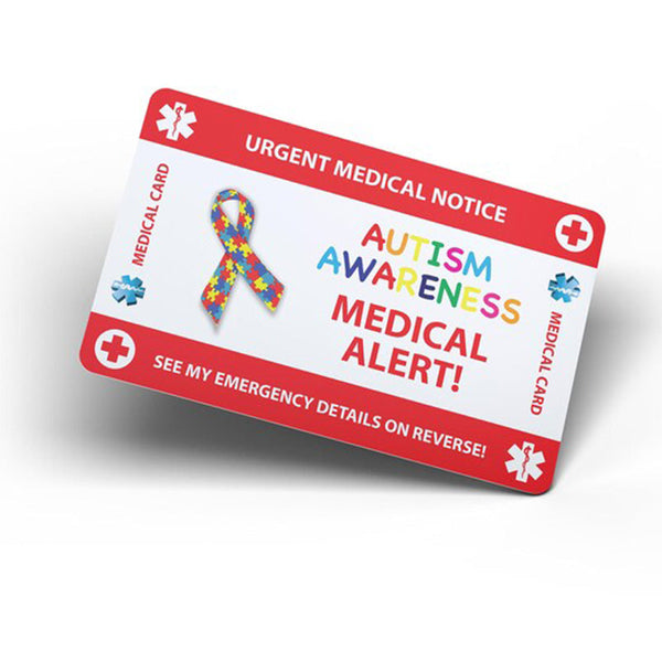 Autism Awareness Emergency Wallet Card - Medical Card - PVC Card Credit Card Size and same Material