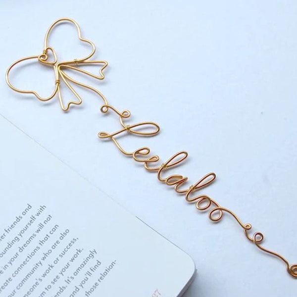 Personalized Wire Name,  Bow Wire Decor, Custom Bookmark