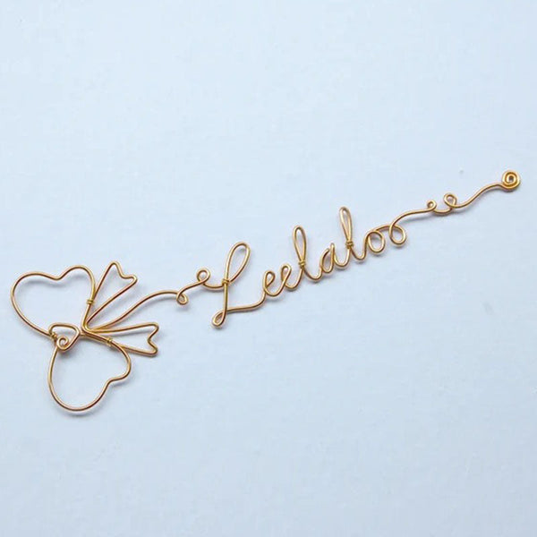 Personalized Wire Name,  Bow Wire Decor, Custom Bookmark