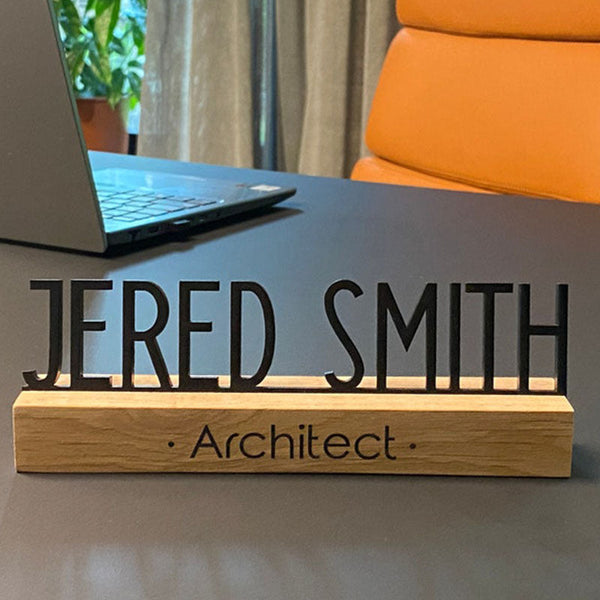 Desk name plate wood, Wood name plate for desk, Office Desk Sign, Name Plate