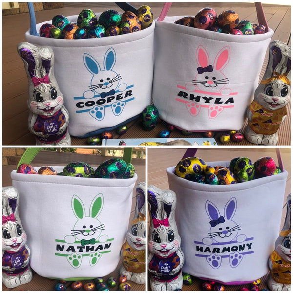 Custom Easter Baskets, Personalized Easter Basket, Easter bag, Easter Basket with name, Bunny basket